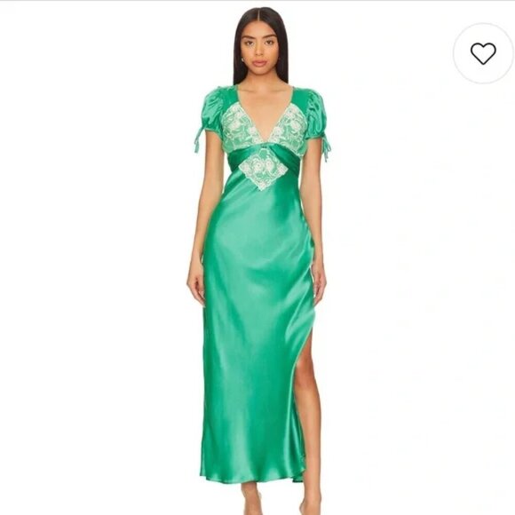 Free people Cooper Midi Dress In Verdis Green NWT Size 2 - Picture 4 of 10